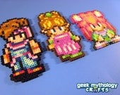 Squaresoft Secret of Mana - Randi, Sprite (Popoie), Purim - Perler Bead Sprite Set of 3 Characters