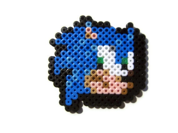 Sonic the Hedgehog Battle Icon Magnet Perler Pixel Sprites Set of 4 - Sonic, Tails, Amy, Knuckles