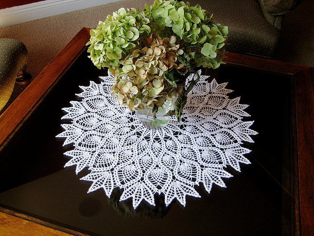 Hand Crocheted Pineapple Doily with FREE Shipping in the Continental USA