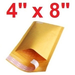 50 Bubble Mailers - Kraft  - Envelopes - Packaging - size 000 - 4 x 8 inches - Mailing - Supplies - Jewelry beads etc