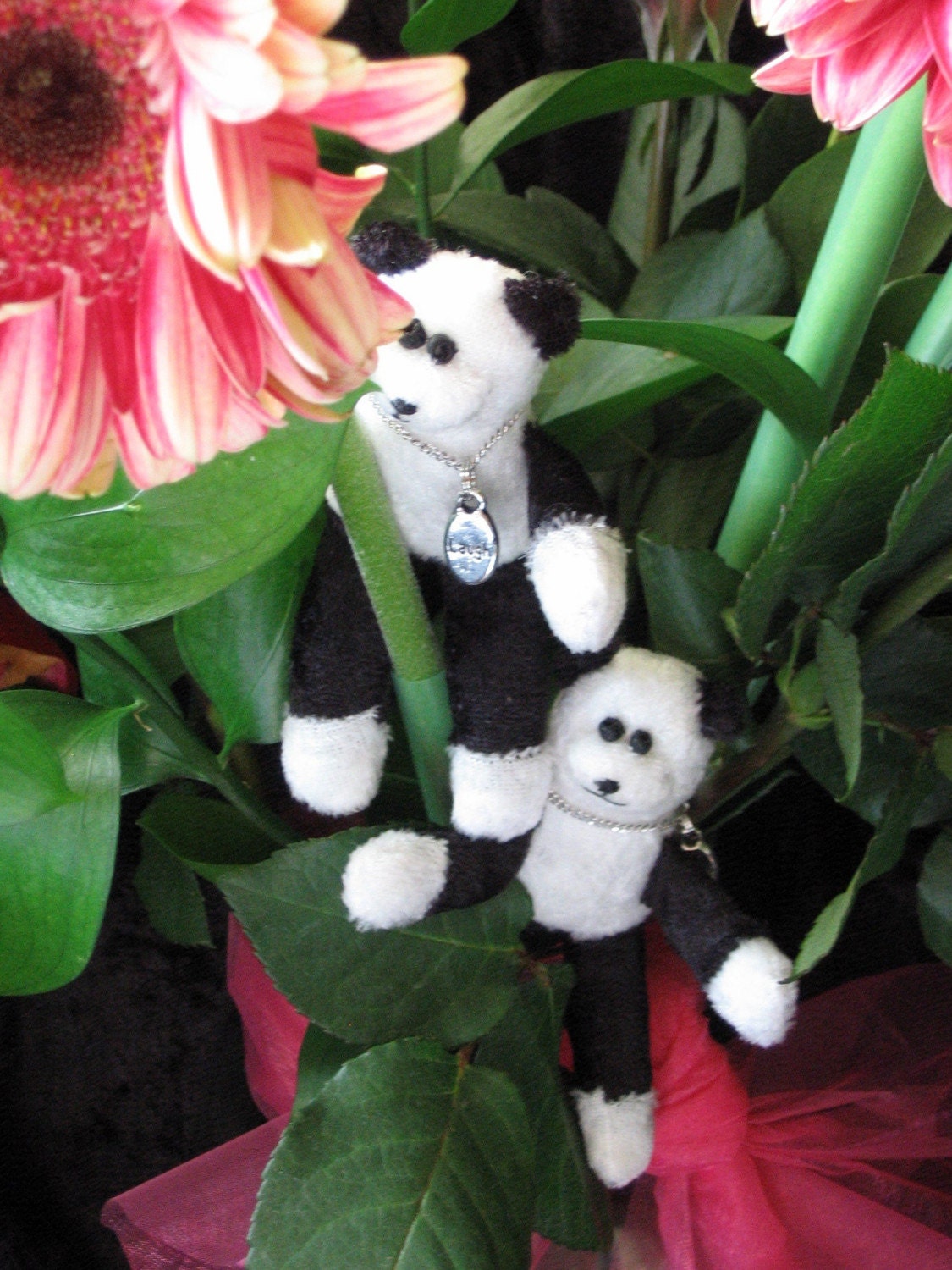 Miniature Panda Bears. Pair of Adorable Collectibles.