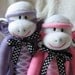 Lavender Tennis Shoe Sock Monkey.  Super Soft. Limited.