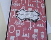 Classic Chic congratulations Card in pink and black