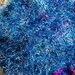 Navy Blue Furry Knitted Scrap Hat - Eco Conscious fuzzy beanie in purple, blue, and green