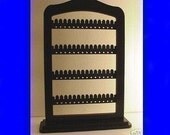 Earring jewelry rack holder holds 56 pairs ALL BLACK wood with stand