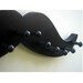 MUSTACHE  black wooden NECKLACE wall rack holder 12 pegs