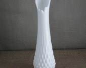 Modern Milk Glass Hobnail Vase