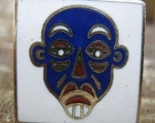 Enameled Tribal Mask Cuff Links
