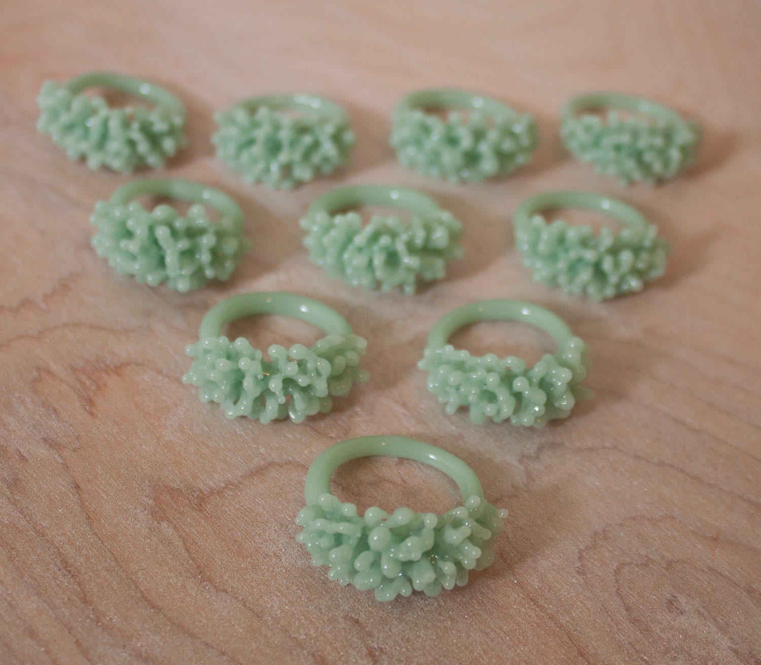 SALE - Glass Cluster Ring - Mint