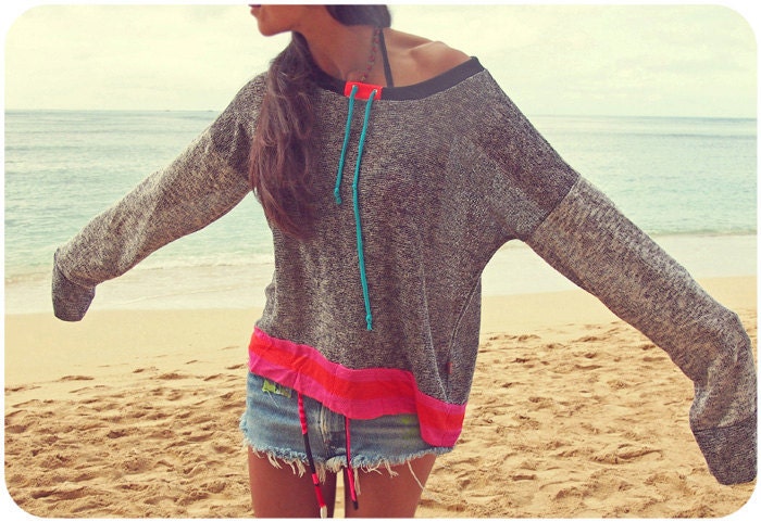 Sheer Crochet Knit Contrast Tunic (Reserved)