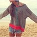 Sheer Crochet Knit Contrast Tunic (Reserved)
