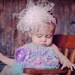 Light Pink Orstich Feather with Light Pink Flower with Sequin Center Flower and Crocheted Headband Free Shipping On All Additional Items