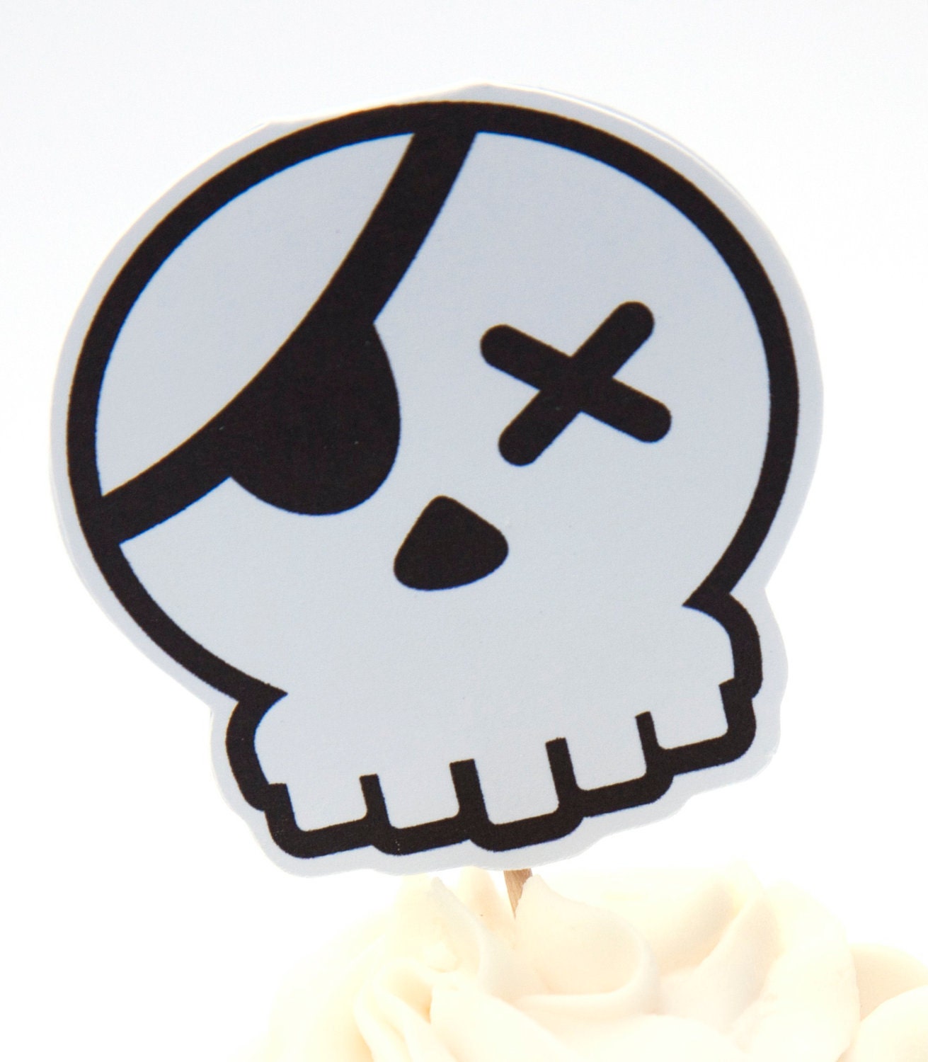 Rock Star Party - Set of 12 Pirate Skull Cupcake Toppers by The Birthday House