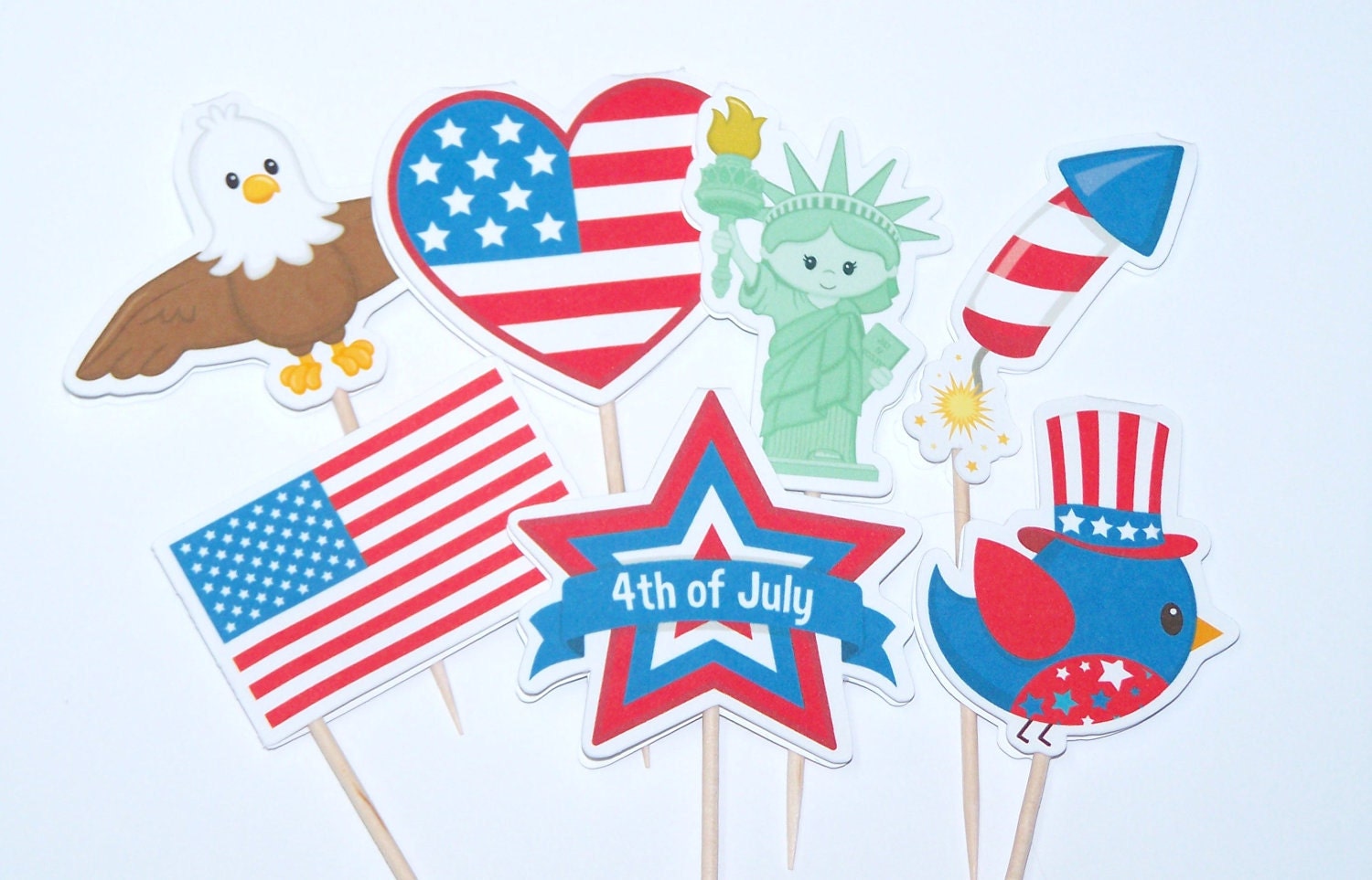 4th of July Celebration - Set of 12 Assorted Holiday Cupcake Toppers by The Birthday House Il_570xn