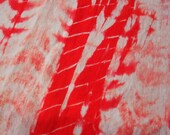 Hand Dyed Silk Hemp Shibori Fabric in Scarlet Red
