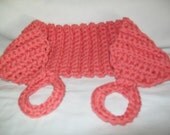 Back Scrubber, Ribbed, Thick, Apricot color, Cotton, Crocheted
