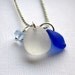 Blue White Sea Glass Necklace