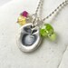 Silver Apple Necklace Teacher Appreciation Necklace Back To School Fashion Apple Picking Gemstone Peridot Garnet Citrine PMC