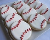 BATTER UP BASEBALL Sugar Cookie Party Favors, 1 Dozen