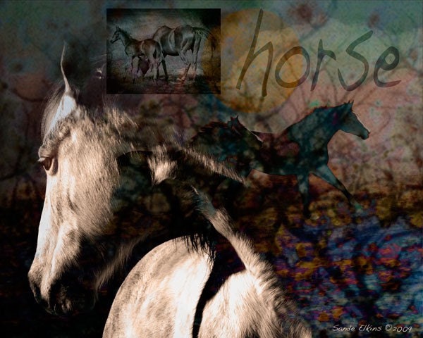 Spirit Equus, photo collage print