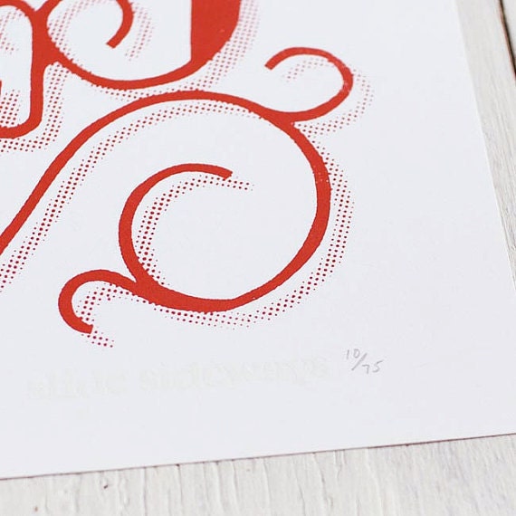 8x10 screen printed poster - Heck Yes