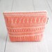 medium cotton zip pouch - Coral Market Weave