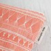 medium cotton zip pouch - Coral Market Weave