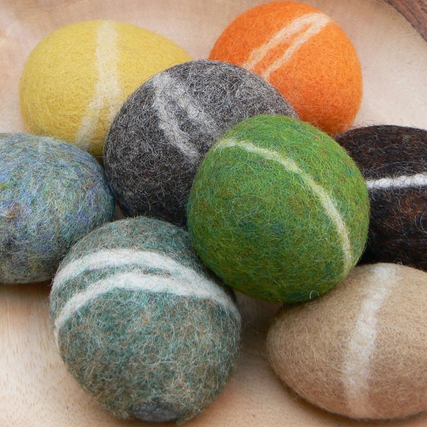 Nature Inspired Felted Pebbles - stocking stuffer, Christmas Gift