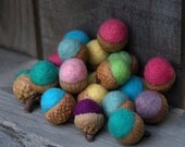 Personalize your Acorns 10 Felted Acorns in Any Color Combination - Needle Felted Wool Acorn Eggs Sugar Free Spring Easter Gift