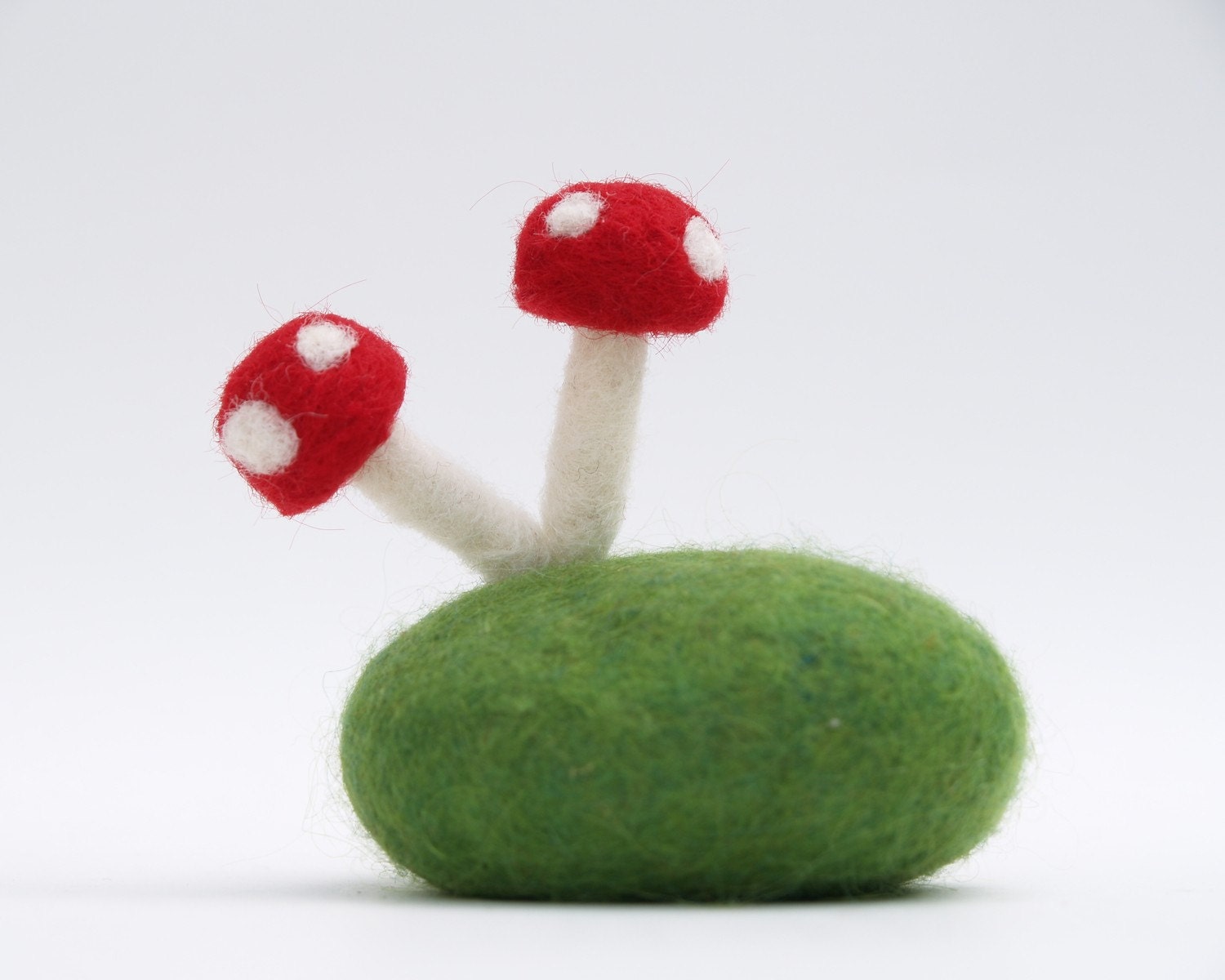 Felted Toadstool Rock, Needle Felted Wool Whimsy, Waldorf Naure inspired Paper Weight Gift Unique Eco Friendly Home Decor Stocking Stuffer