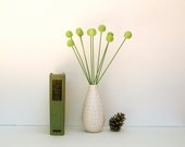 Lime Green Home Decor, Craspedia flowers wool billy button ball pom pom felt Woodland colorful floral arrangement everlasting