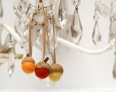 Wool Acorn Ornaments, 9 Handmade felt Fall Colorful Needle Felted Autumn Woodland Waldorf home decor Thanksgiving house decoratingteamt