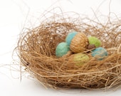 Spring Decorating, Felted Acorns, 9, Wedding Favors, Easter Home Decor Turquoise Blue Teal Green Woodland Robin's Egg Nest, Earthy Gift