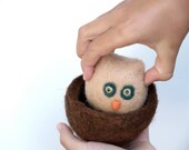 Waldorf, Owl Toy felt toy wool toy white cute adorable animal children child kid pretend play soft plush boy girl birthday farm woodland