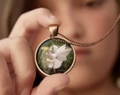 Wearable Art Photo Necklace, Flower Fairy Girls Jewelry Pendant for children and adults, magical fairytale