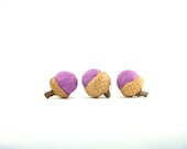 Wedding Favors, Lilac Purple Needle Felted Acorns, Shabby Chic Home Decor, Cottage Chic, French Country Lavender - 6