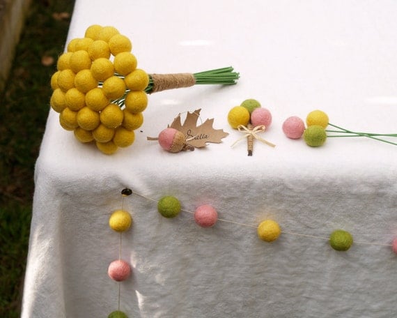 Spring Wedding Decorations Baby Shower Party Decorating Felted Craspedia Flowers fun Billy ball Cake Table Pastel Easter Decor Egg Country