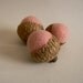 Pink Wool Acorns, Set of 8 needle felted acorns, feminine Christmas gift, for her, mom mother, grandmother nature lover.