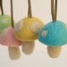 Toadstool Easter Decorations . Pastel Colors . Spring Home Decor . Needle Felted Wool