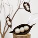 White Christmas Ornaments 3 Snow Peas in a Pod Felt Decorations Winter natural needle nature inspired handmade eco friendly Home Decor