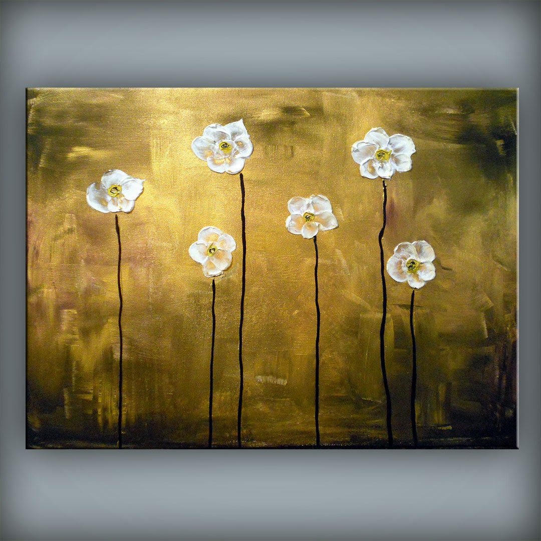 art original palette knife flower painting 18 x 24