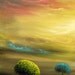 triptych original painting large art abstract Original Painting tree painting huge surreal gold modern landscape painting 54 x 24