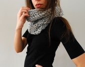 SPRING CLEANING SALE  Chunky Hand Knit Cowl in Silver Fox