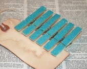Shabby Chic Glittered Clothespins - Tiffany Blue Micro Glitter - Large Set of 25 - Vintage Cottage Chic Home Decor Weddings