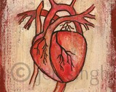 Anatomical heart-Archival Print, Be still