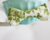 Bow Tie For Boys- Olive Green Floral- Green With Envy