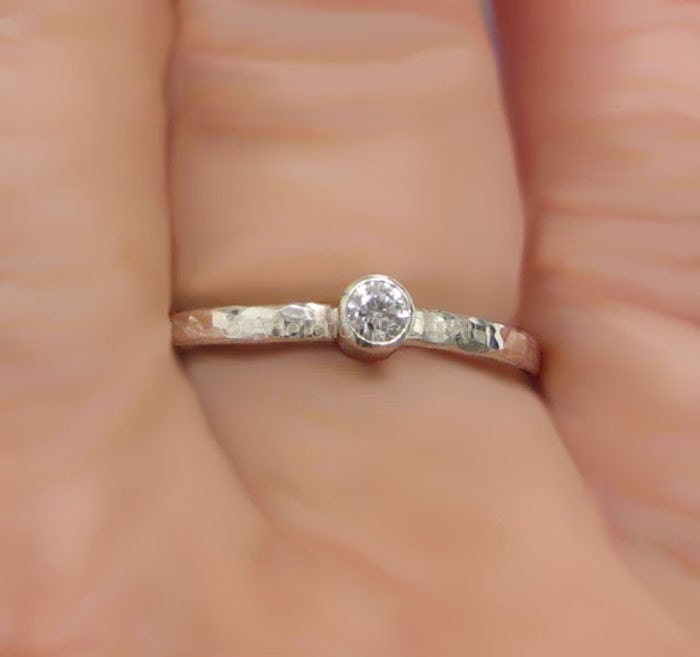2 Birthstone Stacking Rings Sizes 8 and a half thru 10 for Mothers Day