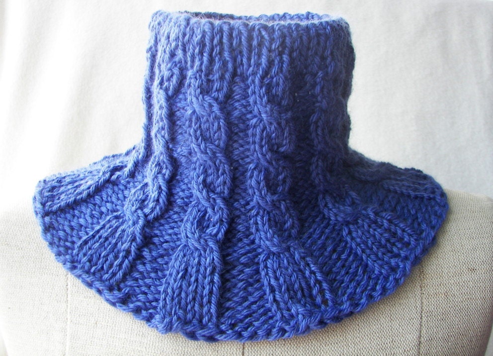 Hand Knitted Neck Warmer in Twilight Bamboo yarn