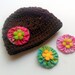 Crochet Baby Hat, 3 Hair Clips and Newborn Crochet Hat Set, 0-3 Months, READY TO SHIP