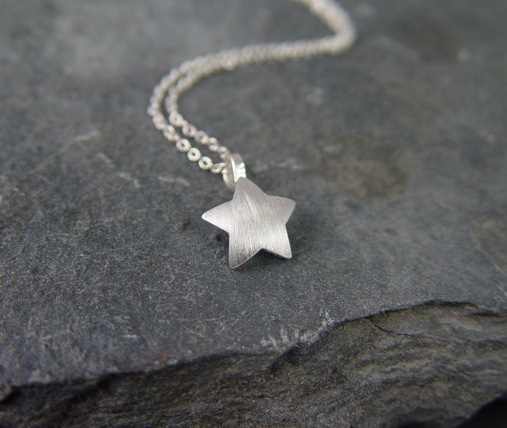 Silver Star Necklace, Pendant, Simple jewelry, Holiday Jewelry, Gifts for her, Gifts for 30